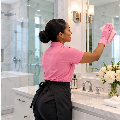 Detailed bathroom cleaning